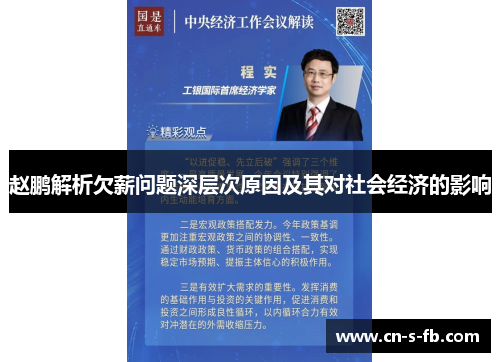 赵鹏解析欠薪问题深层次原因及其对社会经济的影响