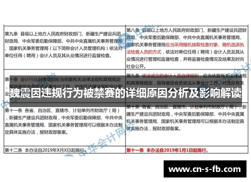 魏震因违规行为被禁赛的详细原因分析及影响解读