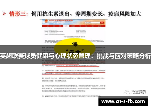 英超联赛球员健康与心理状态管理：挑战与应对策略分析