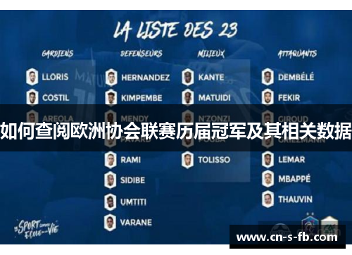 如何查阅欧洲协会联赛历届冠军及其相关数据